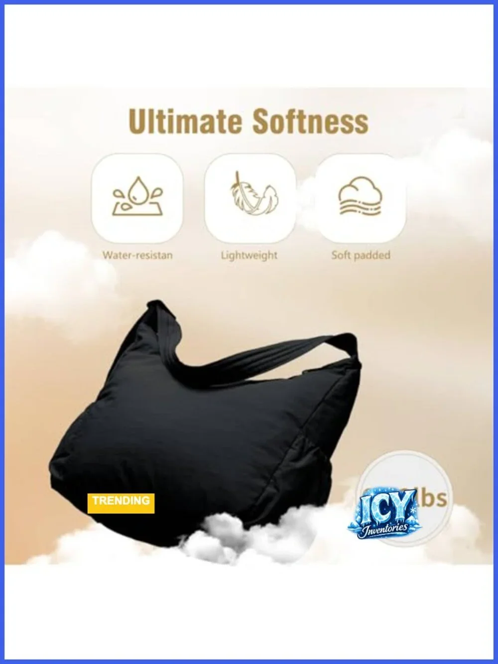 Large Nylon Hobo Crossbody Bag Lightweight Travel Handbag Adjustable Strap
